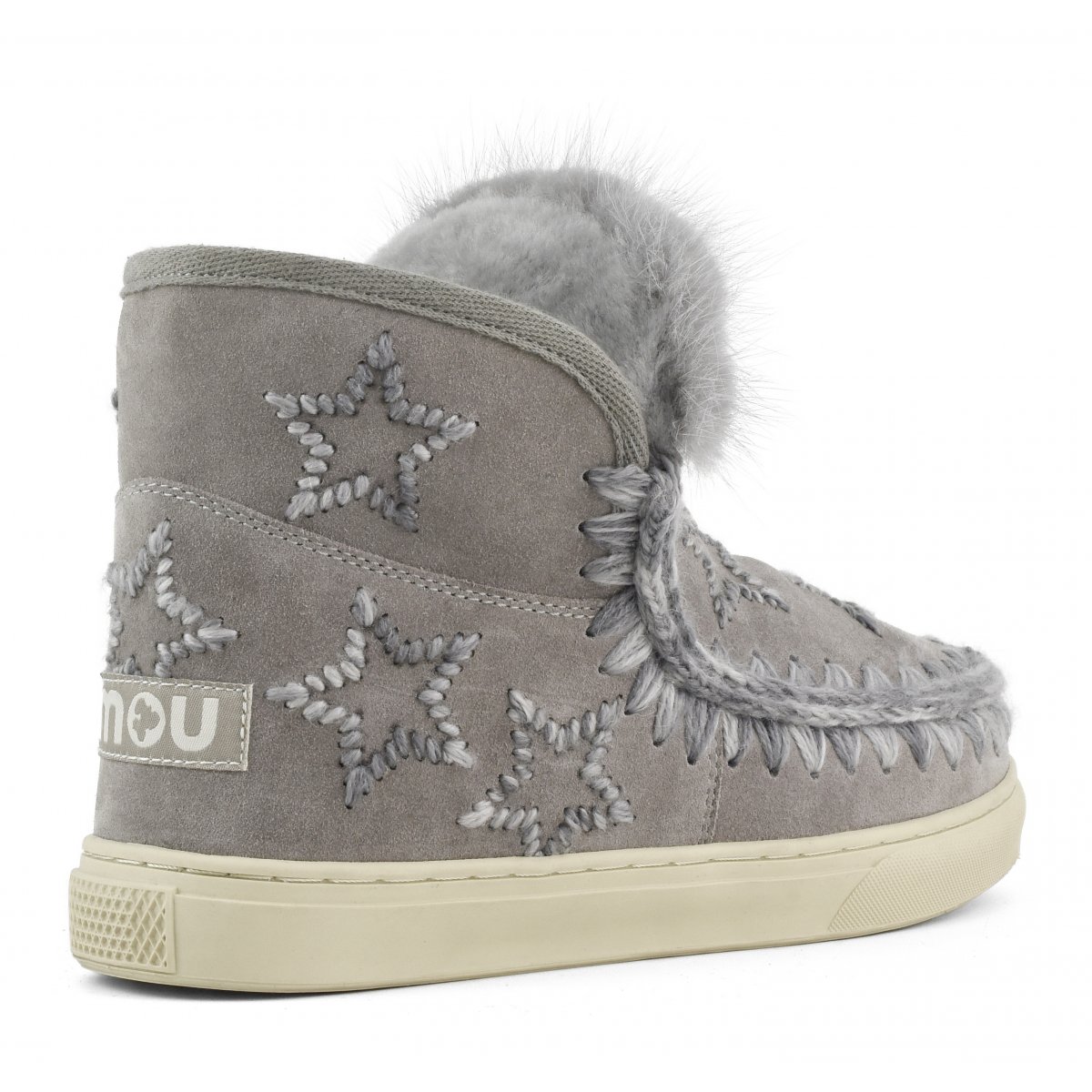 Eskimo sneaker wool stars embroidery & fur trim NGRE img 3