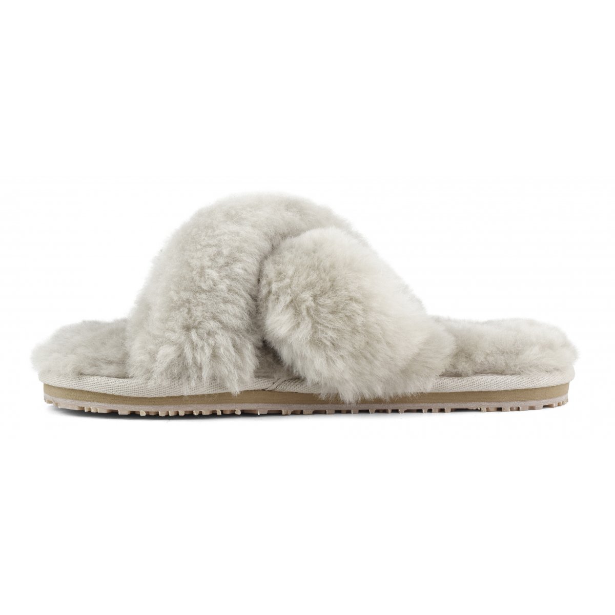 Criss-cross fur slide slipper SAND img 5