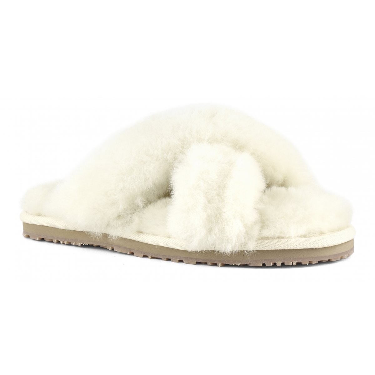 Criss-cross fur slide slipper VAN img 2