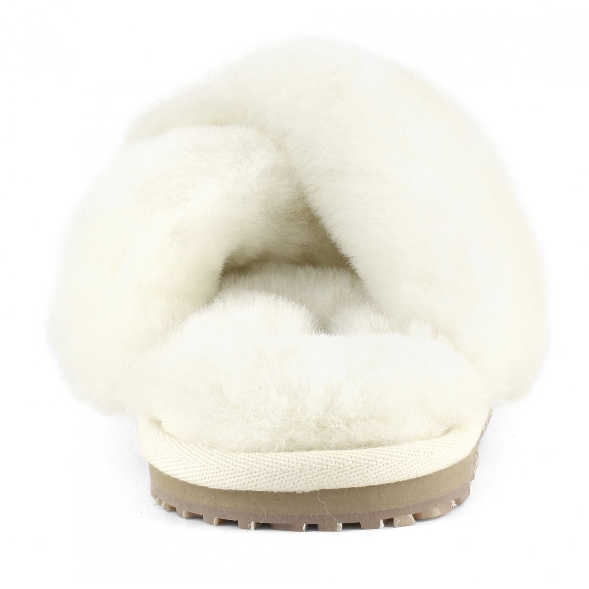 Criss-cross fur slide slipper VAN img 4