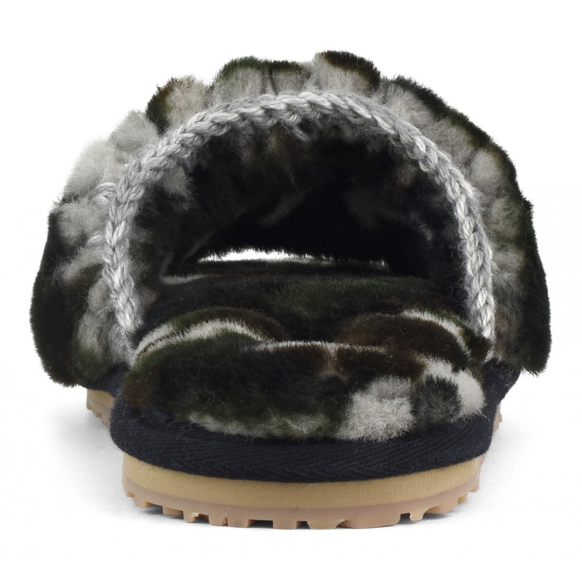 Slide fur slipper with logo CAMO img 4