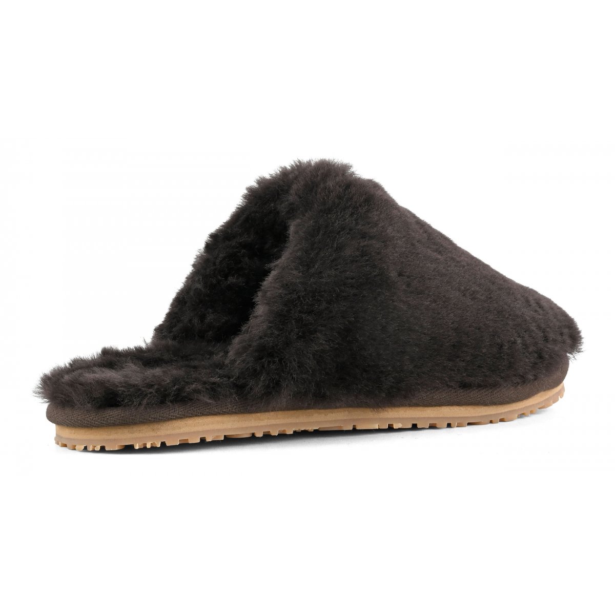 Closed Toe sheepskin fur slipper MOCHA img 3