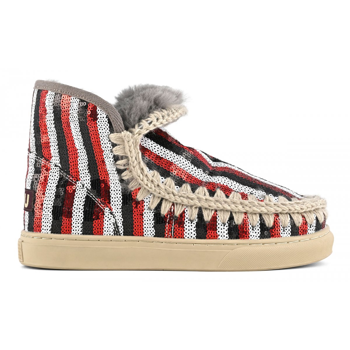 Eskimo sneaker stripy sequins &amp; lurex STSEQRD img 1