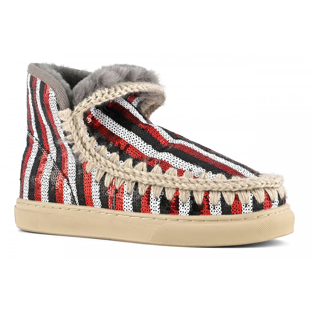 Eskimo sneaker stripy sequins &amp; lurex STSEQRD img 2