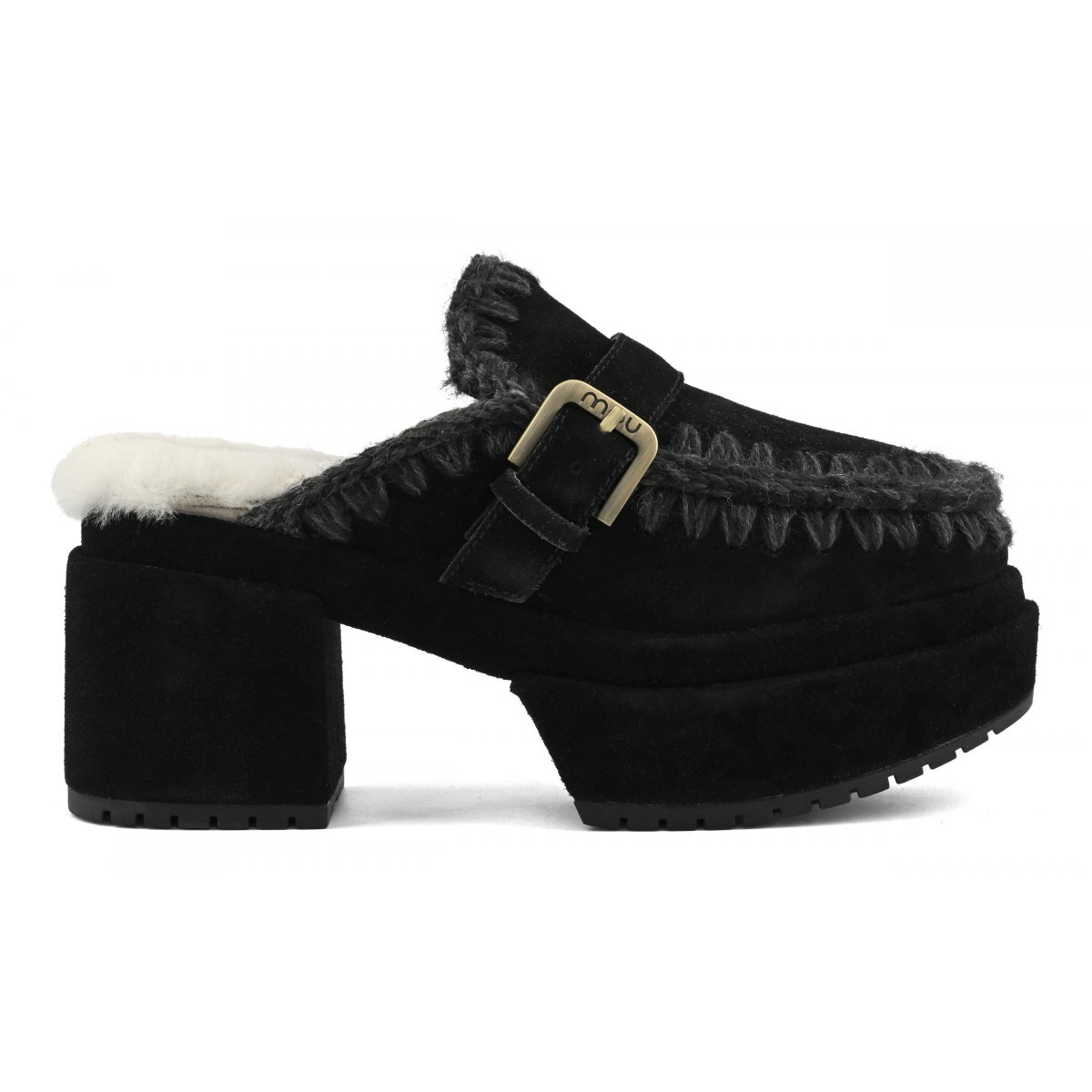 Platform clog buckle strap BKBK img 1