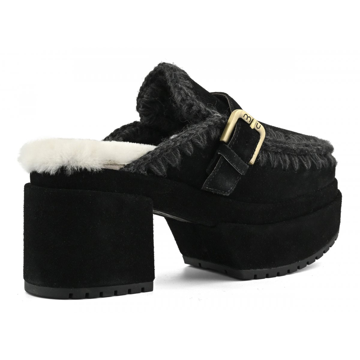 Platform clog buckle strap BKBK img 3