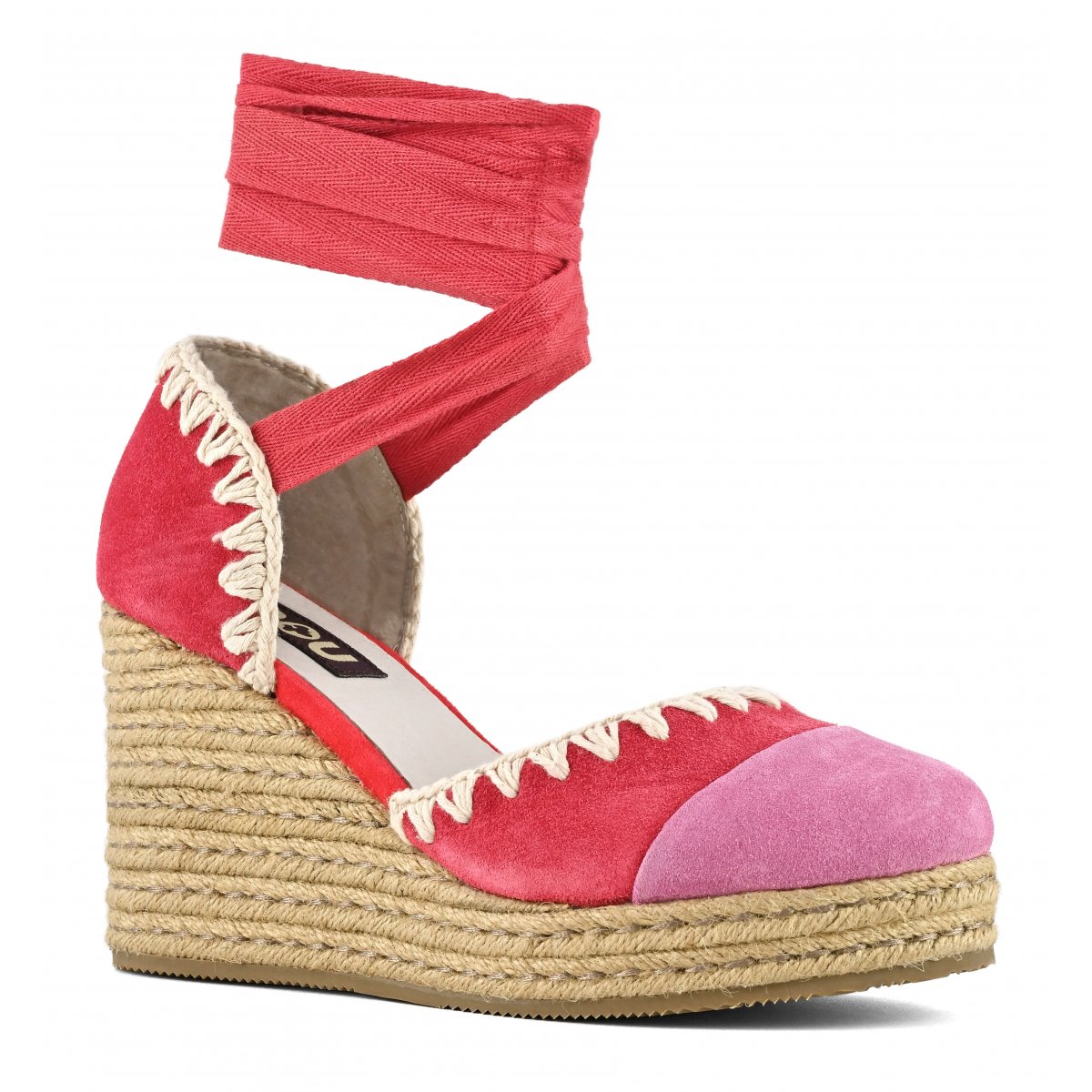 Jute wedge lace-up RED img 2