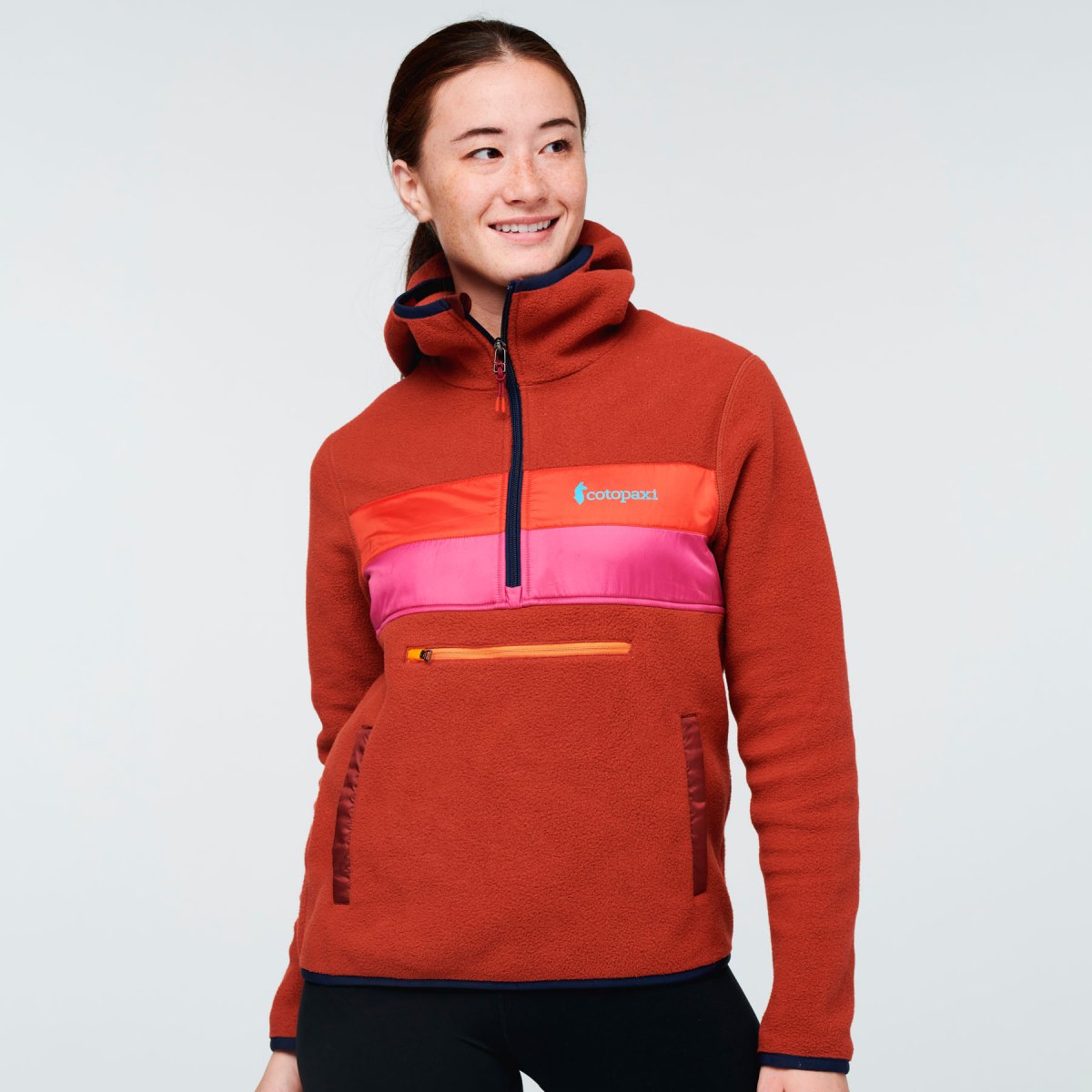 Teca Fleece Hooded Half-Zip Jacket Woman