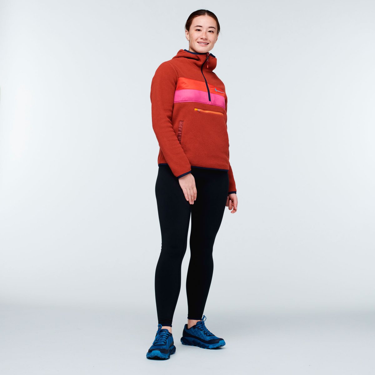 Teca Fleece Hooded Half-Zip Jacket Woman