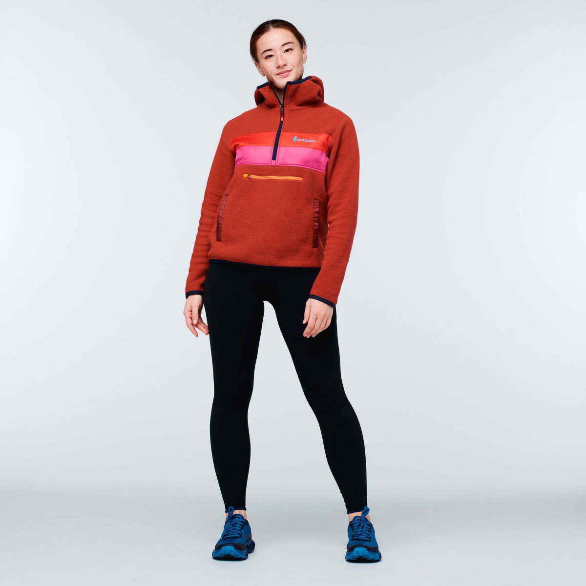 Teca Fleece Hooded Half-Zip Jacket Woman