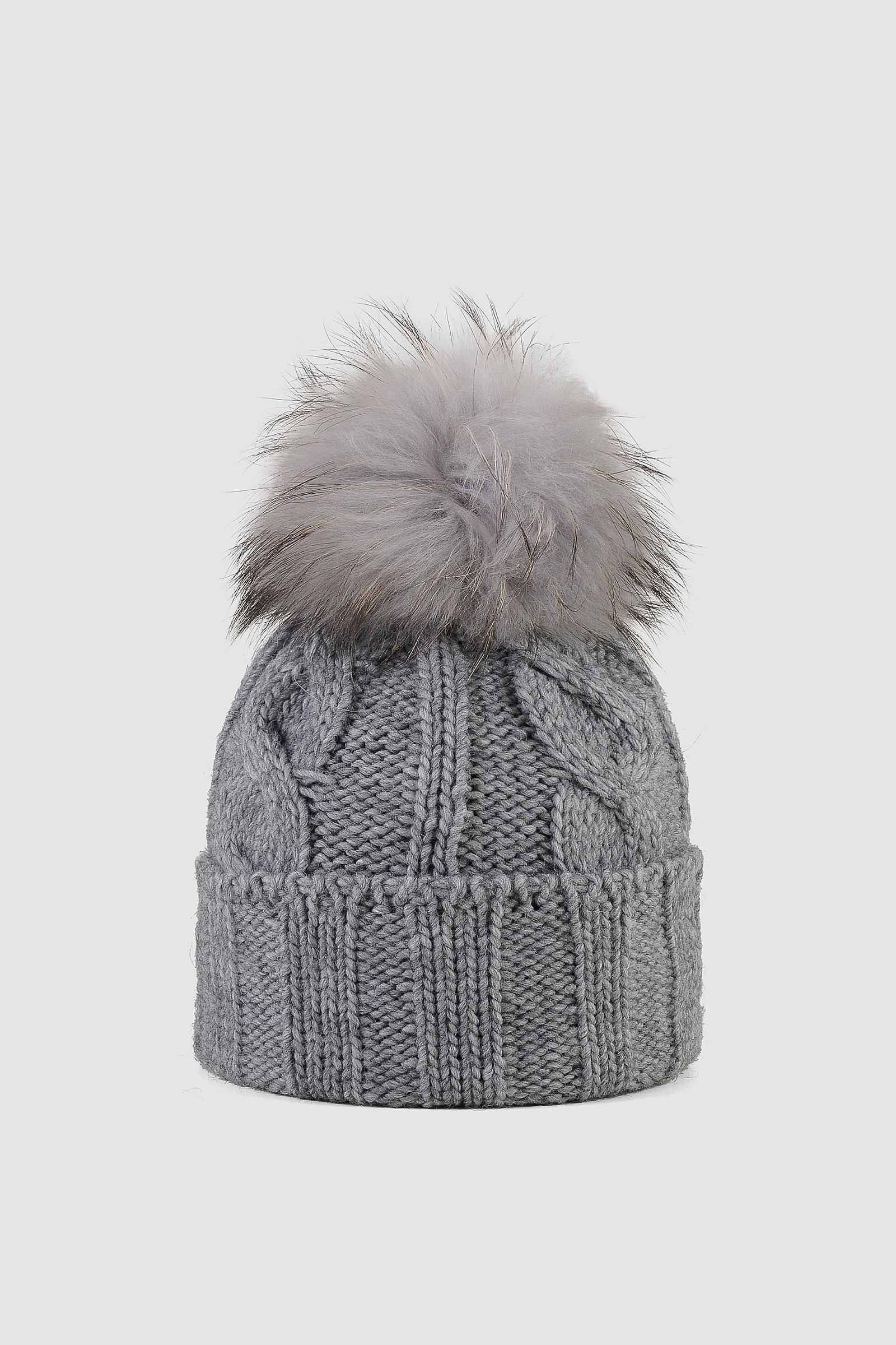 ⬇️Nip/Missguided UK/Grey CableKnit Pom Hat/Scarf Totes Toasties CABLE KNIT Hat with Pom Pom Womens Bobble  main image 4