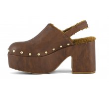 Sabot with plateau & buckle strap - Heels Colors of