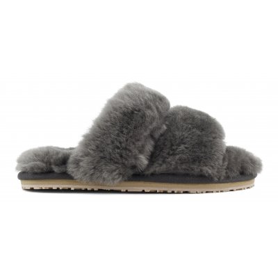 2 stripes sheepskin fur slipper CHA