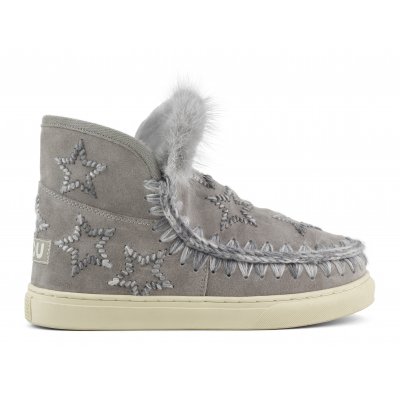 Eskimo sneaker wool stars embroidery & fur trim NGRE