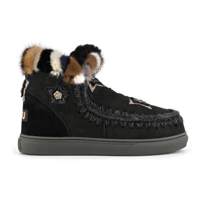 ESKIMO SNEAKER STAR PATCHES &amp; MINK FUR TRIM BKBK