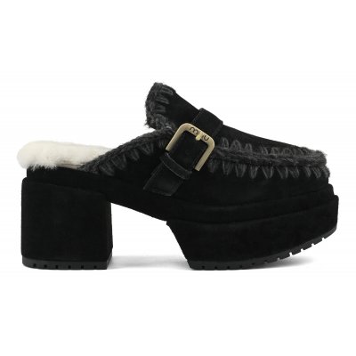 Platform clog buckle strap BKBK