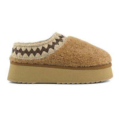 Platform clog curly sheepskin COG