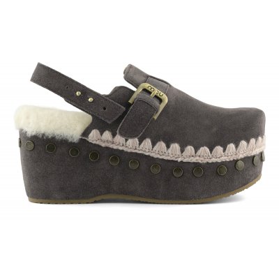 Suede clog back strap MOCHA