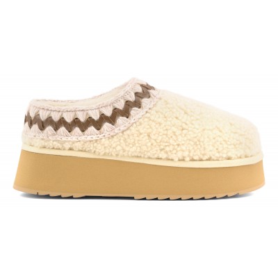 Platform clog curly sheepskin VAN