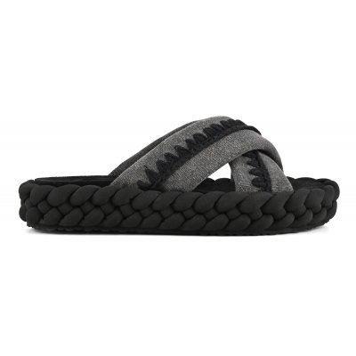 Braid sandal striped fabric RWBLA