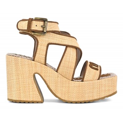 Raffia platform sandal RNAT