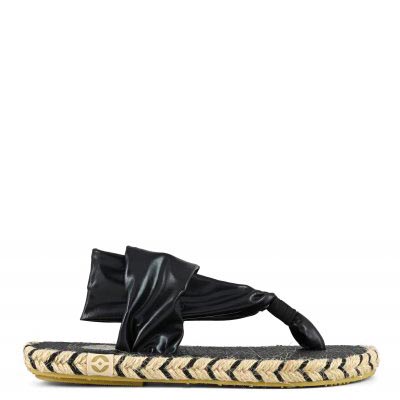 F14 Nalho Ganika Velvet Black Strappy Thong Flats Yoga Mat espadrilles  sandals 9
