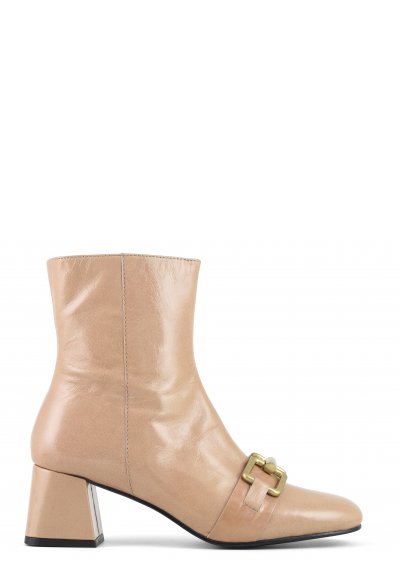 Heeled patent-leather ankle boot