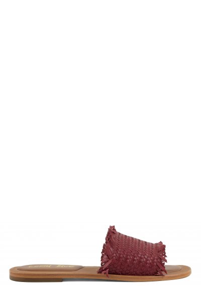 Leather woven mule sandal