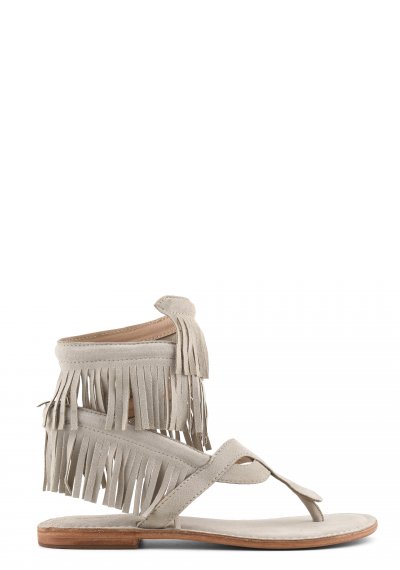 Fringed wrap up sandal