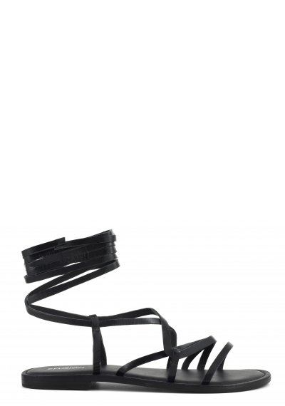 Leather lace-up sandal