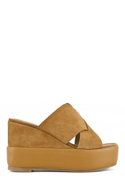 Criss cross wedge sandal