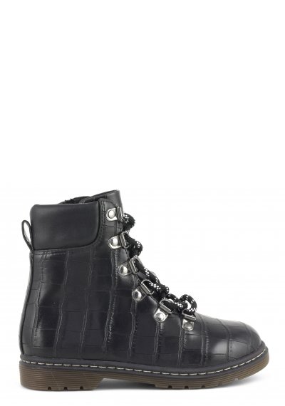 Boot with laces and zip