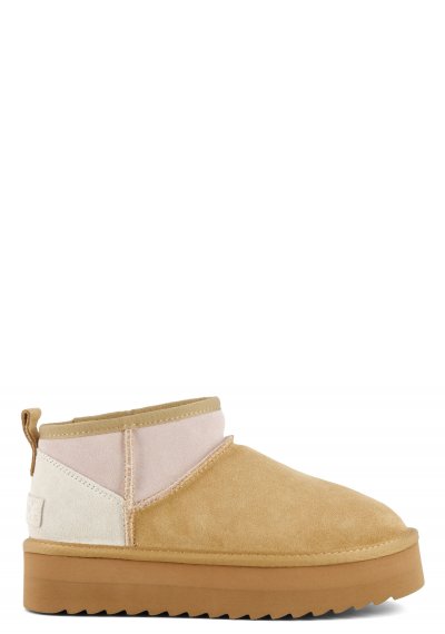 Platform winter boot suede mix