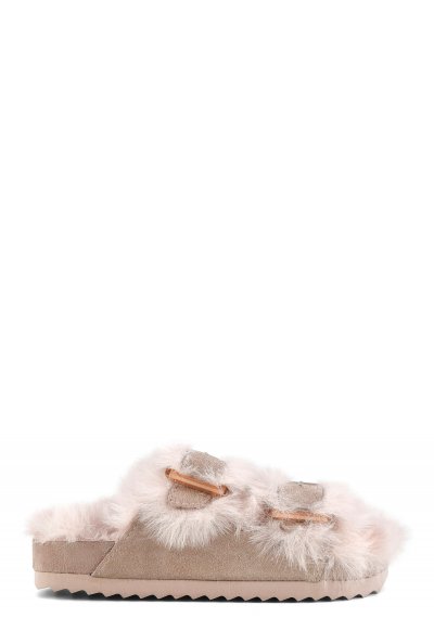 Suede furry bio two buckles