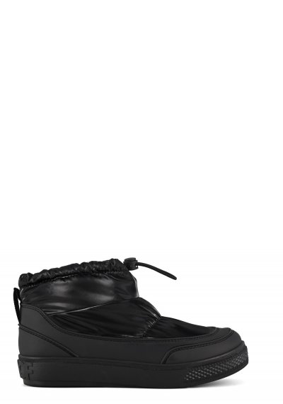 Short nylon snowboot with rubber overlay