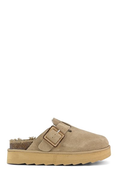 Cow suede platform sabot