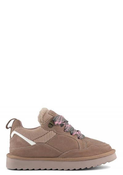 Cow suede sneaker maxi laces