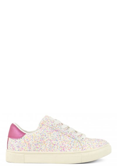 Kids sneaker in glitter with laces