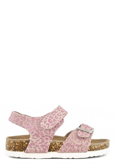 Suede sandal leo print