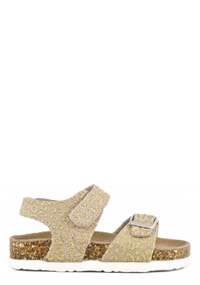 Suede sandal leo print