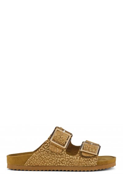 Animalier suede sandal