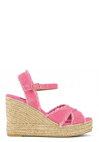 Sfringed farbic jute wedge