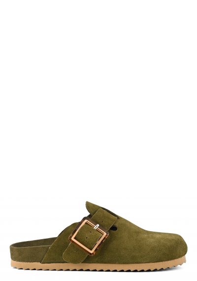 Monocolor suede sabot