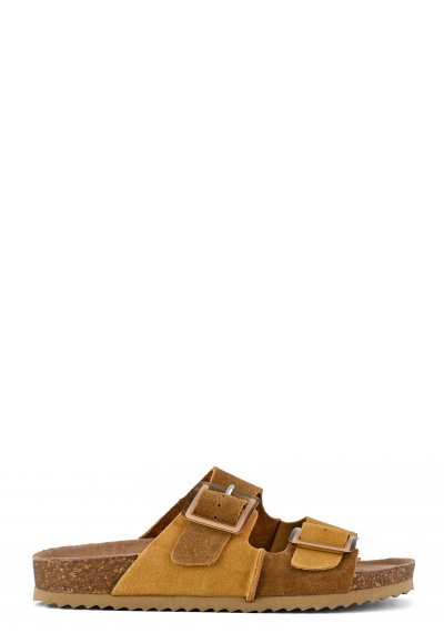 Cow suede bicolor sandal