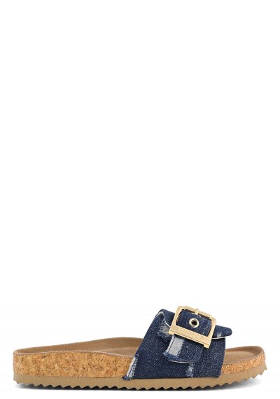 Monoband sandal cork&denim