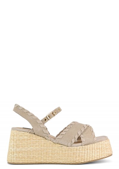 Criss cross wedge sandal