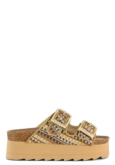 Raffia platform sandal
