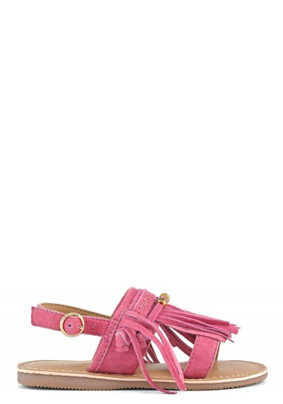 Leather sandals with fringes