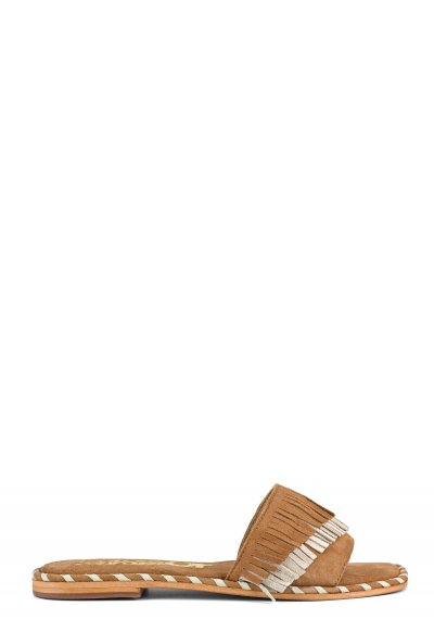 Monoband sandal with fringes