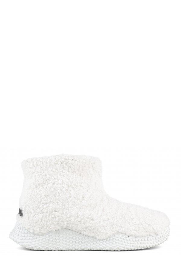 ECO SOLE SLIP-ON BOOTIE IN TEXTILE FELT TALL WHI